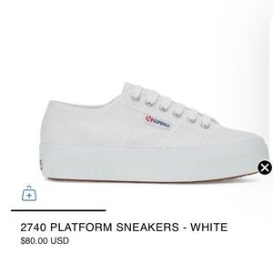 Superga Platform Lace-Up Sneakers in White